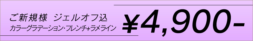 ご新規 ジェルオフ込￥4900